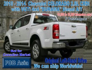 2010 – 2014 Chevrolet COLORADO 2.8L 4×4 Diesel A/T 10km-50km