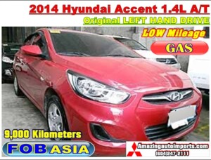 2014 Hyundai Accent 1.4L CVVT A/T LHD 9,000 km