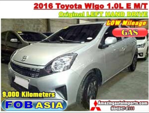 2016 Toyota Wigo 1.0L E M/T LHD 9,000 km