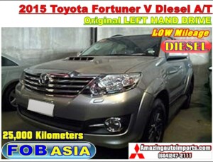 2015 Toyota Fortuner V Diesel LHD 25,000 km