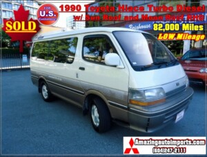 1990 Toyota Hiace Turbo Diesel 2WD w/ Sunroof and Moon Roof RHD 82,000 Miles