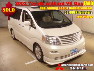 2002 Toyota Alphard V6 Gas FWD RHD w/ Dual Sliding Door 58,000 km