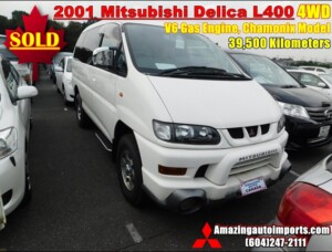 2001 Mitsubishi Delica L400 V6 Gas Chamonix Model 4WD LOW Mileage 39,500 km