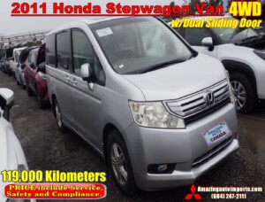 2011 Honda Stepwagon Van 4WD w/Dual Sliding Door 119,000 km