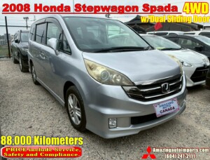 2008 Honda Stepwagon Van 4WD w/Dual Sliding Door 88,000 km